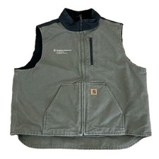 Gilet Carhartt uomo 2XL sherpa foderato tela lavoro utility V33 239 vedi logo Emcor