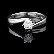 SOLITARIO ANELLO IN ORO BIANCO 18 KT 750 BRILLANTE 0.30 CT NATURALE CERTIFICATO