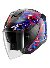CASCO SHARK SKWAL JET PRANZ KBR NERO BLU ROSSO LUCIDO TAGLIA M