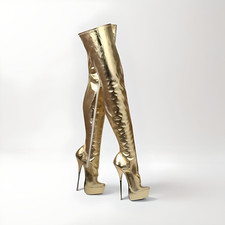 Ballet metallo tacco alto coscia cavallo stiletto stivaletto estremo 20 cm UK3-13