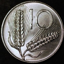 Italia 10 Lire 1974 KM# 93