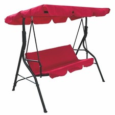 Dondolo Da Giardino 3 Posti in Acciaio Verniciato Con Copertura