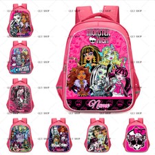 Zaino scuola Monster High personalizzato bambini 13/16 pollici nero/rosa borsa libro