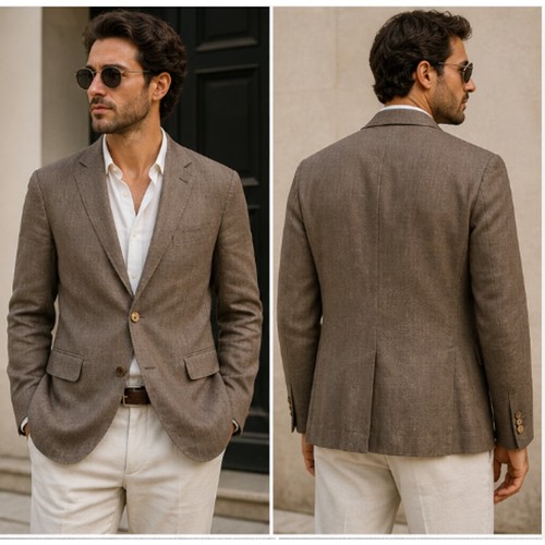 Blazer uomo 100 lino - uomo, marrone
