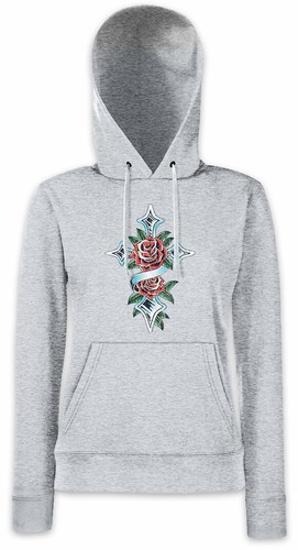 Felpa con cappuccio donna rose - felpa,