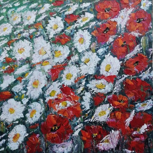 Quadro moderno primavera olio - quadro,