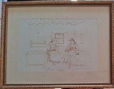 Dipinto Quadro Olio Colonello Giuseppe Mus Pennarello Italo Sain Vincent 