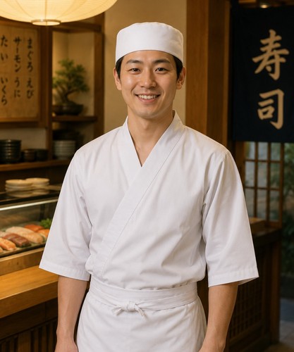 Cappello chef bianco sushi - chef,