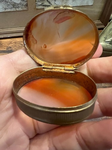 Scatola ottone agata - scatola, pietra
