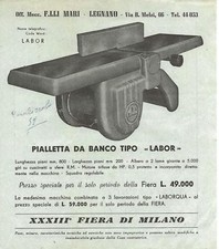0109-PIALLETTA DA BANCO TIPO"LABOR"DELLE OF,MECCANICHE MARI LEGNANO-DEPLIANT PUB