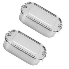  2 Pezzi Lunch Box in Acciaio