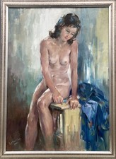 Quadro a Olio Femminile Nudo