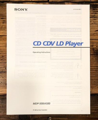 Sony mdp 500 a500 - cd, cdv