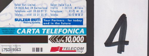 Carta telefonica telecom 10000 - carta,