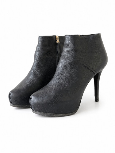 Fendi black textured leather - black,