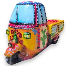 Moto Ape, Veicolo Gigante, 100% Artigianale, L 55 x 30 x 26 cm ca. Decoro Carret