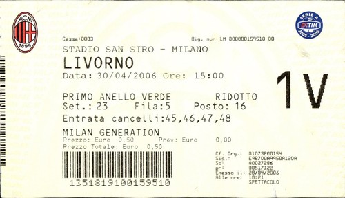Biglietto stadio serie - stadio,