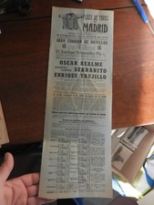 7B) GRAN CORRIDA DE NOVILLOS PLAZA DE TOROS MADRID 1963 LOCANDINA ORIGINALE