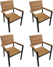 4 PZ SEDIA POLTRONA TEAK IN