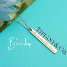 Collana Tiffany & Co. 1837 barra stretta ciondolo 16" metallo rubedo e argento 925