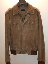 Giubbino Bomber 100% Vera Pelle Scamosciata  Benetton TG. 48 ( M) 