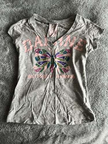 Top vintage y2k grigio rosa - vintage,