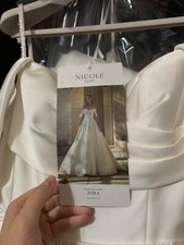 vestito da sposa, tessuto mikado + velo. Mai usato!