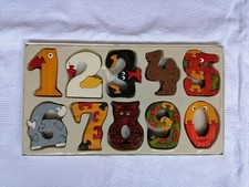 ✅ Gioco Bambini Numeri Legno Colorato Con Animali Didattico Bimbi