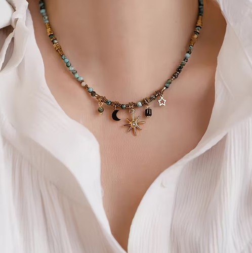 Collier fantaisie acier - en,