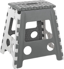 Sgabello Pieghevole, Portata 130 Kg, Sgabello per Cucina, Bagno, Giardino, per B