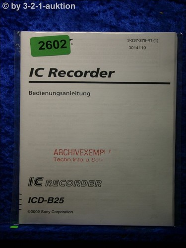 Sony manuale icd b25 - icd, ic