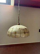 Lampadario Stile  Tiffany Anni 60 Sospensione Catena Art Decó