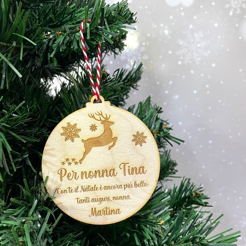 Pallina natale legno - di,