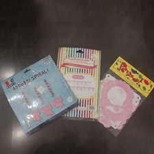 3pz ADDOBBI BATTESIMO ALLESTIMENTI BAMBINA GHIRLANDA FESTONI IN CARTA ROSA