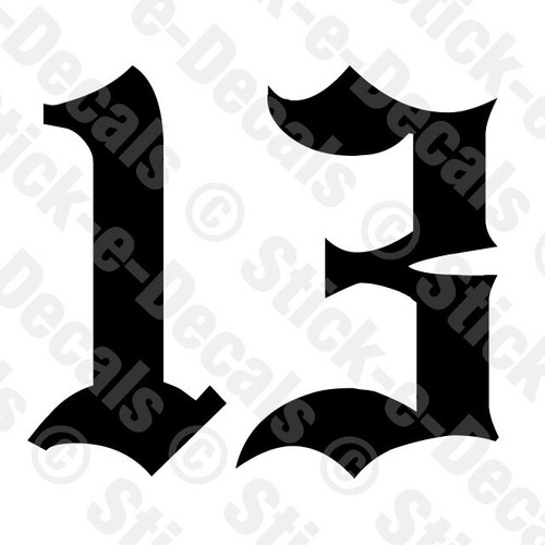 Numero decal sticker - 13,