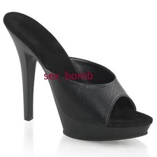 SEXY sabot sandali neri mini plateau tacco 13 DAL n. 35 AL 42 fashion GLAMOUR