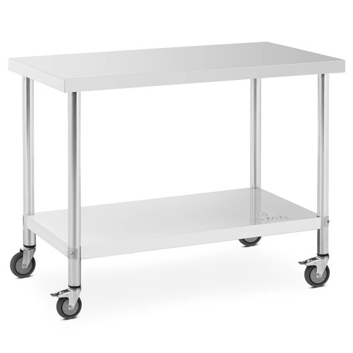 Tavolo inox con ruote