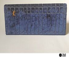 Borsa bustina "Roberta di Camerino" in velluto blu e pelle vintage Italy 1970s