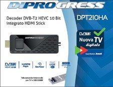 DECODER DIGITALE TERRESTRE DIPROGRESS DVB-T2 HEVC HDMI STICK - DPT210HA - NERO