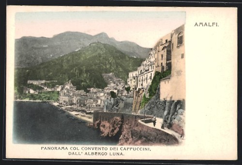 Cartolina amalfi panorama col - cartolina, amalfi,