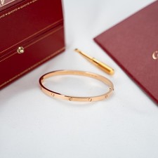 Bracciale Cartier 18k RG Love misura 18 piccolo unisex - set completo