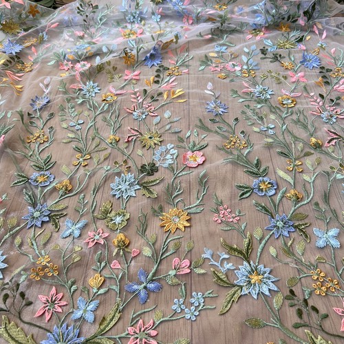 Tessuto pizzo fiori - in, a