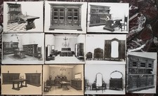 Lotto 10 foto d'epoca: mobili antichi, arredamento - grande formato