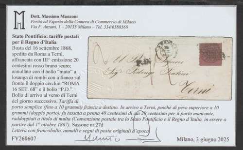 Lettera cent sassone 27d - 20,