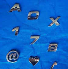 lettere,numeri, logo adesive cromate logo