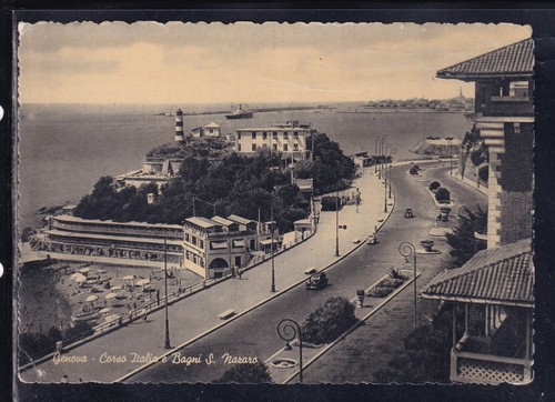 Cartolina genova corso italia - cartolina,