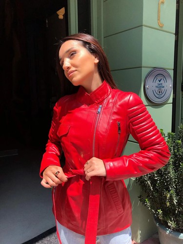 Giacca donna pelle rossa - , 100%