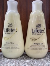 Nuovo! Wella Lifetex Wellness LOOK ALIVE lavaggio e risciacquo pompato 33,8 once (SET) HTF