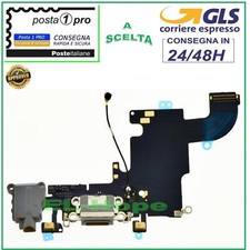 CONNETTORE RICARICA APPLE iPhone 6S FLAT MICROFONO JACK AUDIO DOCK CARICA NERO