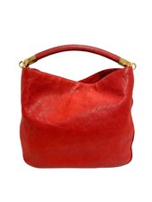 Borsa Saint Laurent YSL grande Roady Hobo rossa lucida pelle Chevre vintage